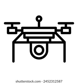 Techno drone icon outline vector. Aerial camera. Air spy