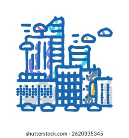 techno dystopian aesthetic doodle icon sketch vector. techno dystopian aesthetic sign. isolated symbol illustration