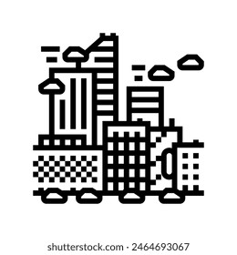 techno dystopian aesthetic line icon vector. techno dystopian aesthetic sign. isolated contour symbol black illustration