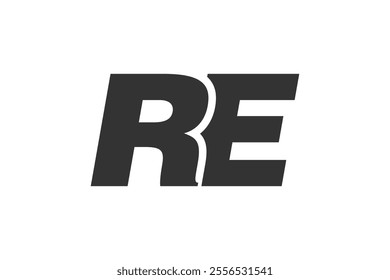 RE Techno Editable Font Logo For Corporate Branding. Bold, Futuristic Design With Unique Typographic Ideas. Minimal Custom Type And Dynamic Letter Variations For Promotion, Printing, And Book Titles