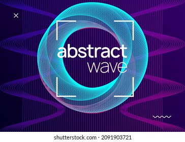 Techno event. Bright discotheque invitation layout. Dynamic fluid shape and line. Neon techno event flyer. Electro dance music. Electronic sound. Trance fest poster. Club dj party.