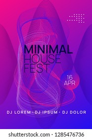 Techno event. Digital concert cover concept. Dynamic gradient shape and line. Neon techno event flyer. Electro dance music. Electronic sound. Trance fest poster. Club dj party.