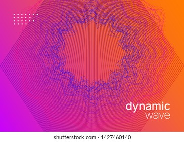 Techno event. Dynamic fluid shape and line. Geometric concert invitation template. Neon techno event flyer. Electro dance music. Electronic sound. Trance fest poster. Club dj party.