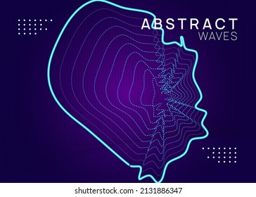 Techno event. Dynamic fluid shape and line. Digital show invitation design. Neon techno event flyer. Electro dance music. Electronic sound. Trance fest poster. Club dj party.