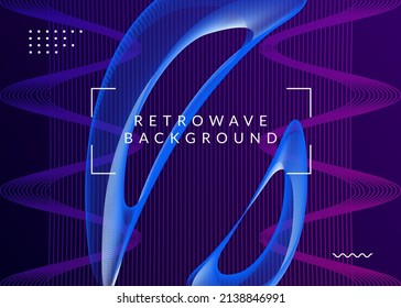 Techno event. Dynamic fluid shape and line. Minimal concert invitation concept. Neon techno event flyer. Electro dance music. Electronic sound. Trance fest poster. Club dj party.