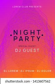 Techno event. Dynamic gradient shape and line. Digital concert brochure template. Neon techno event flyer. Electro dance music. Electronic sound. Trance fest poster. Club dj party.