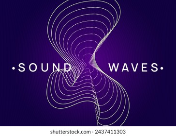 Techno Event. Green Sound Background. Party Concert Element. Violet Dance Banner. Soundwave Disco Illustration. Festival Vector. Discotheque Design. Pink Techno Event