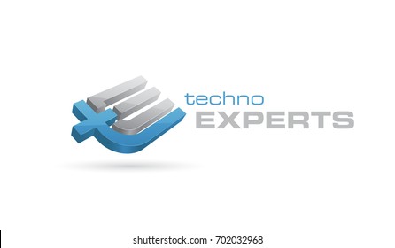 Techno experts logo, logo based on T and E letters