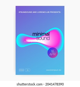 Techno Fest. Bright Art For Presentation. Trendy Electronic Event. Dance And Nightlife Concept. Futuristic Background For Brochure Layout. Purple And Blue Techno Fest