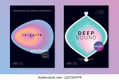 Techno Fest. Bright Electronic Event. Disco And Exhibition Design. Minimal Pattern For Brochure Concept. Jazz Effect For Presentation. Black And Turquoise Techno Fest
