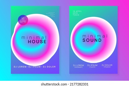 Techno Flyer. Dance And Discotheque Design. Indie Effect For Magazine. Wave Trance Party. Memphis Pattern For Presentation Layout. Purple And Blue Techno Flyer