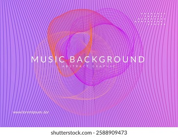 Techno Flyer. Dj Background. Violet Sound Event. Psychedelic Beat Illustration. Party Trance Graphic. Concert Invite. Pink Discotheque Banner. Blue Techno Flyer