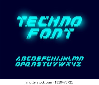 techno font set