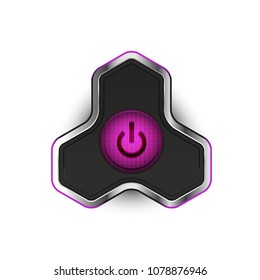 Botón de encendido futurista Techno. Ilustración del vector