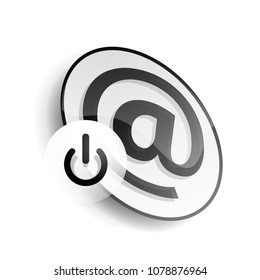 Techno futuristic start power button. Vector illustration