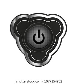 Botón de encendido futurista Techno. Ilustración del vector