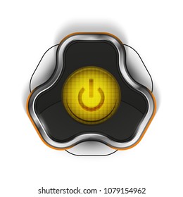 Techno futuristic start power button. Vector illustration