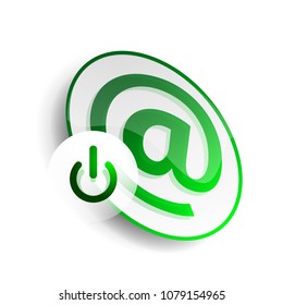 Techno futuristic start power button. Vector illustration