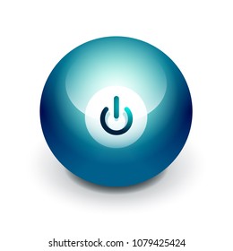 Techno futuristic start power button. Vector illustration