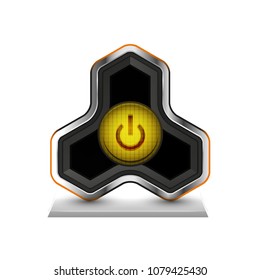 Techno futuristic start power button. Vector illustration