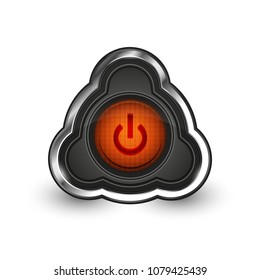 Techno-futuristischer Start-Power-Button. Vektorgrafik