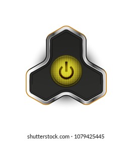 Techno futuristic start power button. Vector illustration
