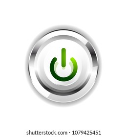 Techno futuristic start power button. Vector illustration