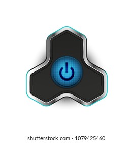 Techno-futuristischer Start-Power-Button. Vektorgrafik