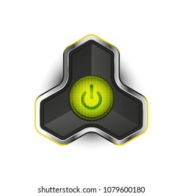 Techno futuristic start power button. Vector illustration