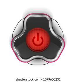 Techno futuristic start power button. Vector illustration