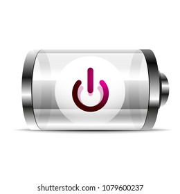 Techno futuristic start power button. Vector illustration