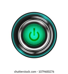 Techno futuristic start power button. Vector illustration