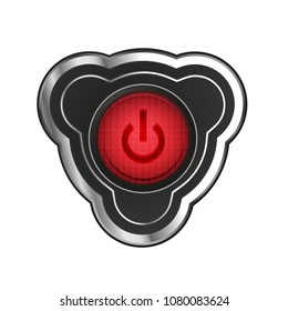 Techno futuristic start power button. Vector illustration