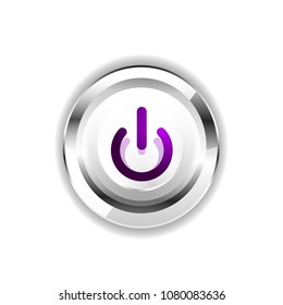 Techno futuristic start power button. Vector illustration