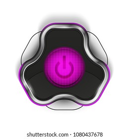 Techno futuristic start power button. Vector illustration