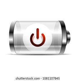 Techno-futuristischer Start-Power-Button. Vektorgrafik