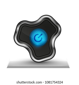 Techno futuristic start power button. Vector illustration