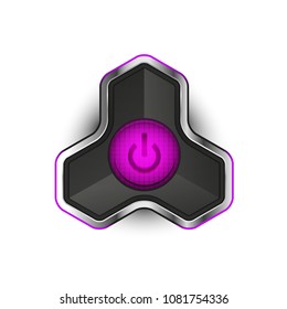 Botón de encendido futurista Techno. Ilustración del vector