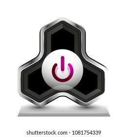 Techno futuristic start power button. Vector illustration