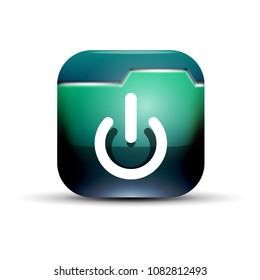 Techno futuristic start power button. Vector illustration