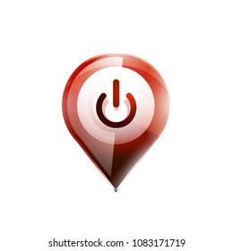 Techno futuristic start power button. Vector illustration