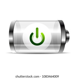 Techno futuristic start power button. Vector illustration