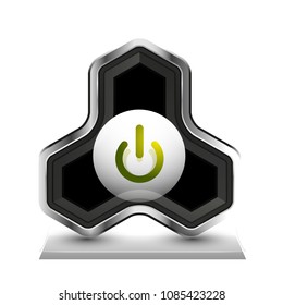Techno futuristic start power button. Vector illustration