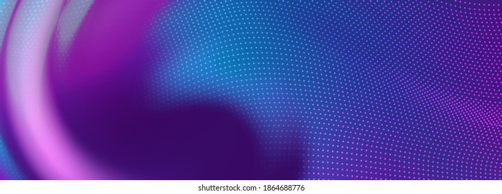 Techno Futuristic Twisted Hi-tech Background. Neon Ulra Violet Colors. Smoky Vibrant Swirl Flow. Abstract Ai Big Data Flow Vector Template. 