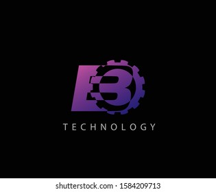 Techno Gear B Letter Logo Icon, Creative Service Design Concept.