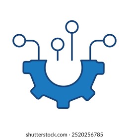 Iconos de trazo editables de Techno Gear Blue. Tecnología De Seguridad Cibernética, Phishing, Hacking, Delincuencia Cibernética, Seguridad, Troyano, Protección De Dispositivos, Ilustración vectorial De Privacidad.