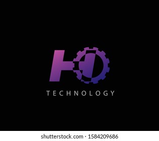 Techno Gear H Letter Logo Icon, Creative Service Design Concept.