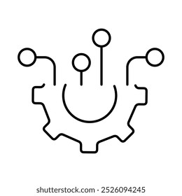 Techno Gear Line Editable Stroke Icons. Cyber Security Technology, Phishing, Hacking, Cyber Crime, Security, Trojan, Device Protection, Privacy Vector Illustration.