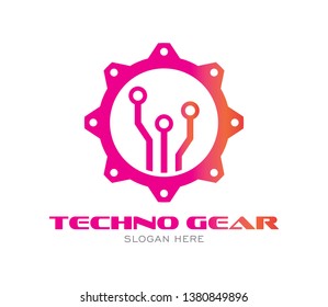 Techno Gear Logo design template icons
