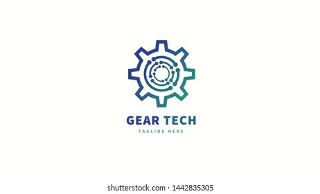 Techno Gear Logo Template Design - Vector